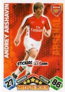 Sticker Andrey Arshavin - English Premier League 2009-2010. Match Attax n. 9 - Topps