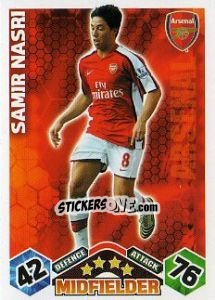 Sticker Samir Nasri - English Premier League 2009-2010. Match Attax - Topps