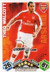 Sticker Theo Walcott - English Premier League 2009-2010. Match Attax n. 14 - Topps
