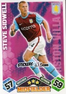Sticker Steve Sidwell - English Premier League 2009-2010. Match Attax n. 29 - Topps