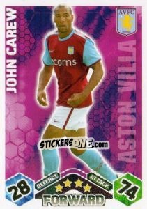 Sticker John Carew - English Premier League 2009-2010. Match Attax n. 34 - Topps