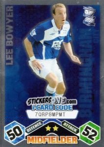 Sticker Lee Bowyer - iCard - English Premier League 2009-2010. Match Attax n. 54 - Topps