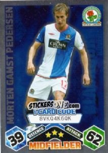 Sticker Morten Gamst Pedersen - iCard - English Premier League 2009-2010. Match Attax n. 71 - Topps