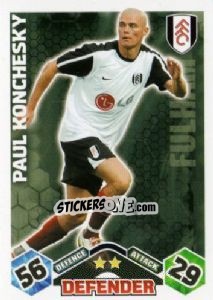 Sticker Paul Konchesky - English Premier League 2009-2010. Match Attax - Topps