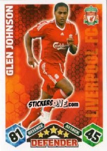 Cromo Glen Johnson - English Premier League 2009-2010. Match Attax - Topps