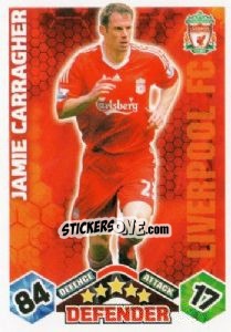 Sticker Jamie Carragher - English Premier League 2009-2010. Match Attax n. 186 - Topps
