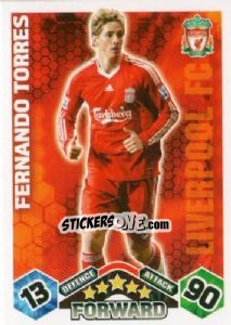 Sticker Fernando Torres - English Premier League 2009-2010. Match Attax n. 196 - Topps