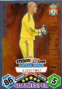 Sticker Pepe Reina - iCard - English Premier League 2009-2010. Match Attax n. 197 - Topps