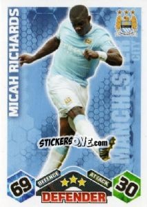 Sticker Micah Richards - English Premier League 2009-2010. Match Attax n. 201 - Topps