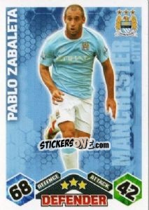 Cromo Pablo Zabaleta - English Premier League 2009-2010. Match Attax - Topps