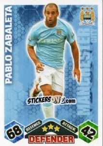 Sticker Pablo Zabaleta - English Premier League 2009-2010. Match Attax n. 202 - Topps