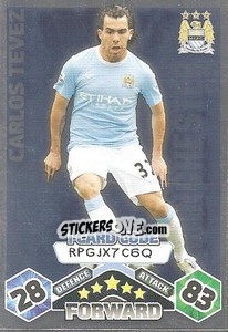 Sticker Carlos Tevez - iCard - English Premier League 2009-2010. Match Attax n. 216 - Topps