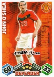 Sticker John O’Shea - English Premier League 2009-2010. Match Attax n. 219 - Topps