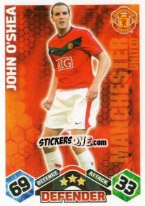 Cromo John O’Shea - English Premier League 2009-2010. Match Attax - Topps