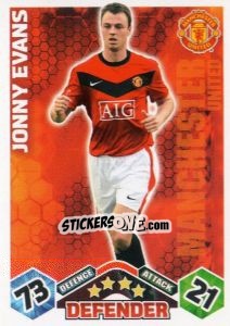 Sticker Jonny Evans - English Premier League 2009-2010. Match Attax n. 220 - Topps