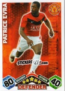 Sticker Patrice Evra - English Premier League 2009-2010. Match Attax - Topps