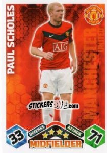 Sticker Paul Scholes - English Premier League 2009-2010. Match Attax n. 229 - Topps