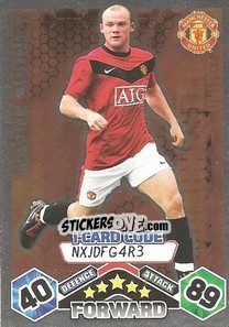 Sticker Wayne Rooney - iCard - English Premier League 2009-2010. Match Attax - Topps