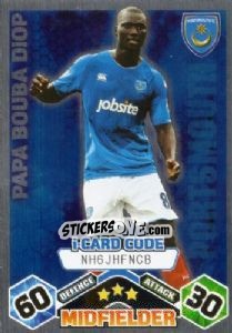 Sticker Papa Bouba Diop – iCard - English Premier League 2009-2010. Match Attax - Topps