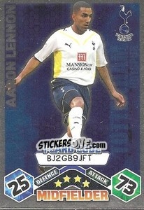 Figurina Aaron Lennon - iCard - English Premier League 2009-2010. Match Attax n. 305 - Topps