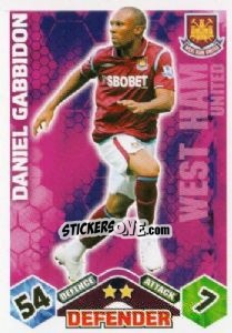 Sticker Danny Gabbidon - English Premier League 2009-2010. Match Attax n. 309 - Topps
