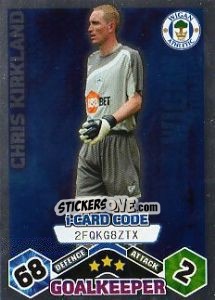 Sticker Chris Kirkland - Icard - English Premier League 2009-2010. Match Attax - Topps