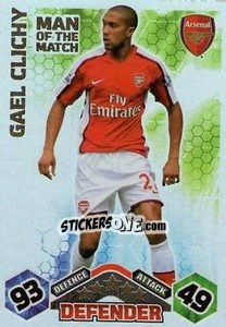 Sticker Gael Clichy - English Premier League 2009-2010. Match Attax - Topps