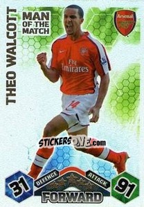 Sticker Theo Walcott - English Premier League 2009-2010. Match Attax n. 363 - Topps