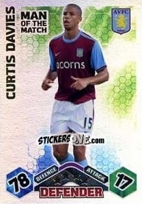 Sticker Curtis Davies - English Premier League 2009-2010. Match Attax n. 364 - Topps