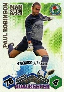 Sticker Paul Robinson - English Premier League 2009-2010. Match Attax n. 370 - Topps