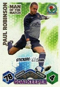 Figurina Paul Robinson - English Premier League 2009-2010. Match Attax - Topps