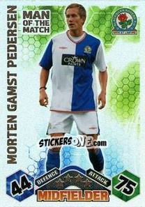 Cromo Morten Gamst Pedersen - English Premier League 2009-2010. Match Attax n. 371 - Topps