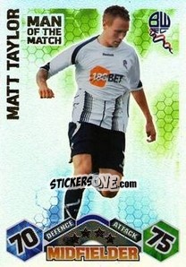 Sticker Matt Taylor - English Premier League 2009-2010. Match Attax n. 373 - Topps