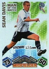 Sticker Sean Davis - English Premier League 2009-2010. Match Attax n. 374 - Topps