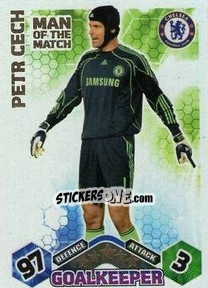 Sticker Petr Cech - English Premier League 2009-2010. Match Attax n. 379 - Topps