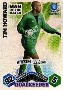 Sticker Tim Howard - English Premier League 2009-2010. Match Attax n. 383 - Topps