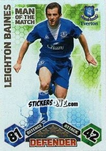 Sticker Leighton Baines - English Premier League 2009-2010. Match Attax - Topps