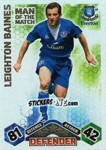 Sticker Leighton Baines - English Premier League 2009-2010. Match Attax n. 384 - Topps