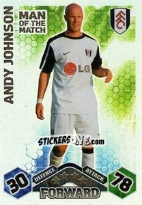 Cromo Andrew Johnson - English Premier League 2009-2010. Match Attax - Topps