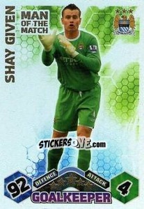 Sticker Shay Given - English Premier League 2009-2010. Match Attax n. 395 - Topps