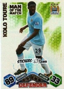 Sticker Kolo Toure - English Premier League 2009-2010. Match Attax n. 396 - Topps