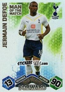 Sticker Jermain Defoe - English Premier League 2009-2010. Match Attax - Topps