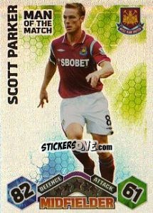 Sticker Scott Parker - English Premier League 2009-2010. Match Attax n. 414 - Topps