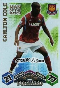 Sticker Carlton Cole - English Premier League 2009-2010. Match Attax - Topps