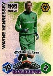 Sticker Wayne Hennessey - English Premier League 2009-2010. Match Attax n. 419 - Topps
