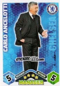 Sticker Carlo Ancelotti - English Premier League 2009-2010. Match Attax n. 428 - Topps