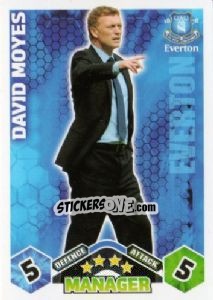 Sticker David Moyes - English Premier League 2009-2010. Match Attax n. 429 - Topps