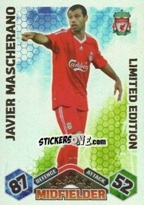 Sticker Javier Mascherano - English Premier League 2009-2010. Match Attax - Topps