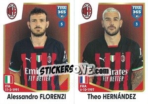 Sticker Alessandro Florenzi / Theo Hernández - FIFA 365: 2022-2023 n. 328 - Panini