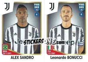 Sticker Alex Sandro / Leonardo Bonucci - FIFA 365: 2022-2023 n. 312 - Panini